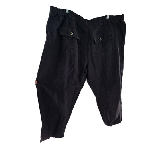 Able Black Linen Cotton Blend Charlie Tapered Oversize Pants Pockets Size 14 - Picture 10 of 12